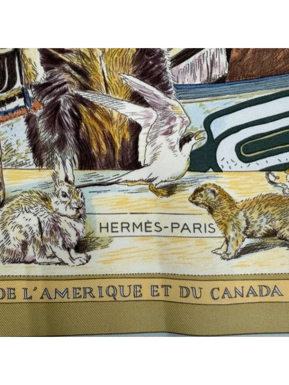 Hermes Carre 90 Tsitsika Silk 100% Kamit Oliver Scarf Multicolor